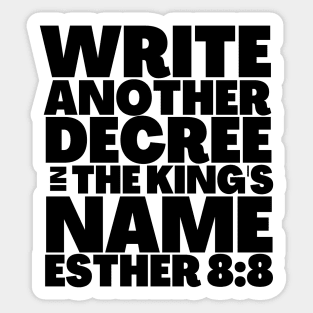 Esther 8-8 Purim Bible Story Write Another Decree Sticker